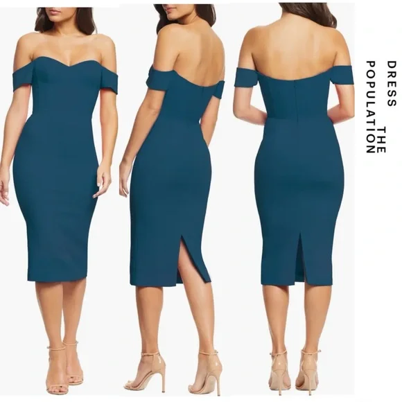 Dress the Population | Dresses | Dress The Population Bailey Off The Shoulder Bodycon Dress Peacock Small | Poshmark Dress the Population | Dresses | Dress The Population Bailey Off The Shoulder Bodycon Dress Peacock Small | Poshmark